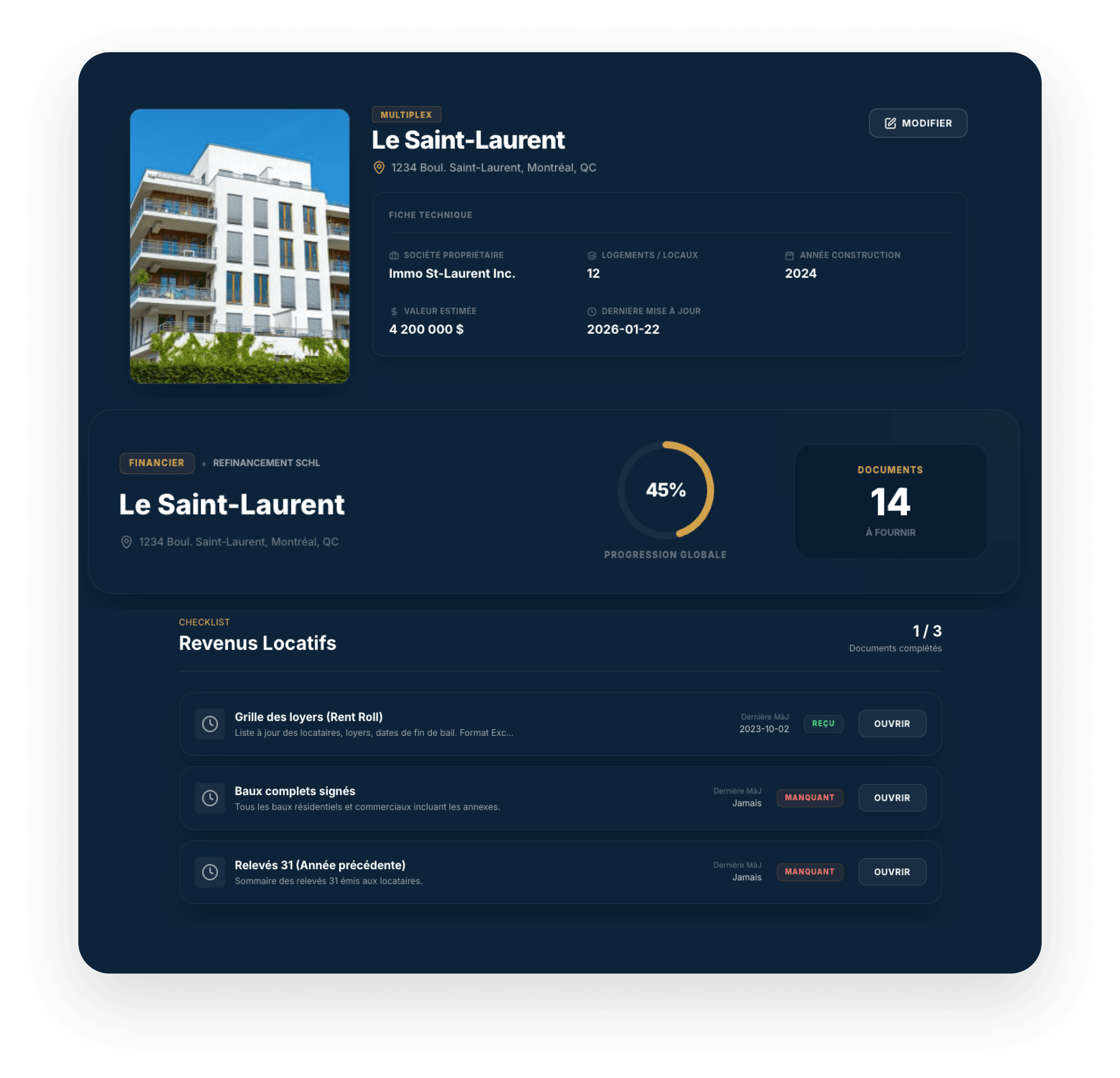 Interface du passeport numérique